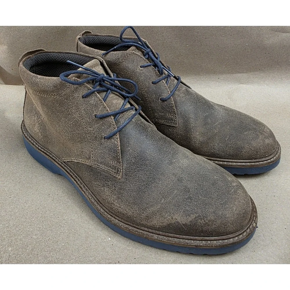 Ecco Jeremy (Sz 44 US 10) Hybrid Chukka Boots Brown Leather Lace Up Ankle